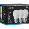 Mexen Nova 3x LED žiarovka E27, G45, 3W, Studená - 6500K, 315 lm - L101-E27-0365-01x03
