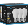 Mexen Nova 3x LED žiarovka E27, G45, 9W, Teplá - 3000K, 945 lm - L101-E27-0930-01x03