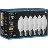Mexen Nova 6x Žiarovka LED E14, C37, 1W, Teplá - 3000K, 105 lm - L102-E14-0130-01x06