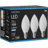 Mexen Nova 3x LED Žiarovka E14, C37, 1W, Studená - 6500K, 105 lm - L102-E14-0165-01x03