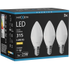 Mexen Nova 3x LED žiarovka E14, C37, 3W, Teplá - 3000K, 315 lm - L102-E14-0330-01x03