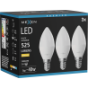 Mexen Nova 3x LED žiarovka E14, C37, 5W, Teplá - 3000K, 525 lm - L102-E14-0530-01x03