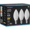 Mexen Nova 3x LED žiarovka E14, C37, 6W, Teplá - 3000K, 630 lm - L102-E14-0630-01x03