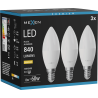 Mexen Nova 3x LED žiarovka E14, C37, 8W, Teplá - 3000K, 840 lm - L102-E14-0830-01x03