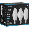 Mexen Nova 3x LED žiarovka E14, C37, 8W, Studená - 6500K, 840 lm - L102-E14-0865-01x03