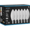 Mexen Nova 6x LED žiarovka E14, C37, 9W, Neutrálna - 4000K, 945 lm - L102-E14-0940-01x06