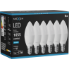 Mexen Nova 6x Žiarovka LED E14, C37, 10W, Studená - 6500K, 1055 lm - L102-E14-1065-01x06
