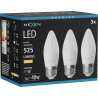 Mexen Nova 3x LED žiarovka E27, C37, 5W, Teplá - 3000K, 525 lm - L102-E27-0530-01x03
