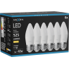 Mexen Nova 6x Žiarovka LED E27, C37, 5W, Teplá - 3000K, 525 lm - L102-E27-0530-01x06