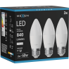 Mexen Nova 3x LED žiarovka E27, C37, 8W, Neutrálna - 4000K, 840 lm - L102-E27-0840-01x03