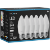 Mexen Nova 6x Žiarovka LED E27, C37, 8W, Neutrálna - 4000K, 840 lm - L102-E27-0840-01x06