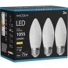 Mexen Nova 3x LED žiarovka E27, C37, 10W, Teplá - 3000K, 1055 lm - L102-E27-1030-01x03