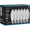Mexen Nova 6x Žiarovka LED E27, C37, 10W, Teplá - 3000K, 1055 lm - L102-E27-1030-01x06