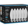 Mexen Nova 6x LED žiarovka E27, C37, 10W, Studená - 6500K, 1055 lm - L102-E27-1065-01x06
