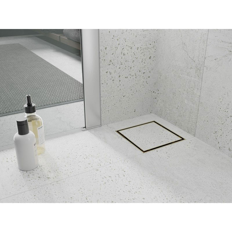 Mexen Flat-Q M13 podlahový vpust štvorcový 12 x 12 cm, zlatý - 1510012