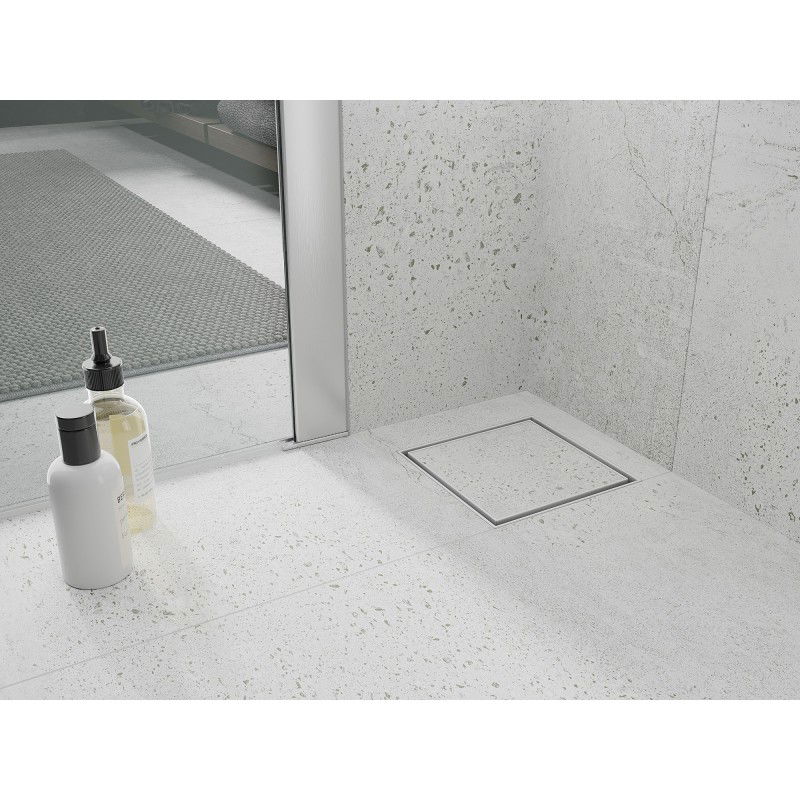 Mexen Flat-Q M13 podlahový vpust štvorcový 12 x 12 cm, biely - 1210012