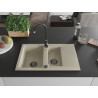 Mexen Gaspar granitový drez 1,5-komorový s odkvapkávacou plochou 737 x 475 mm, béžový, čierny sifón - 6507731505-69-B