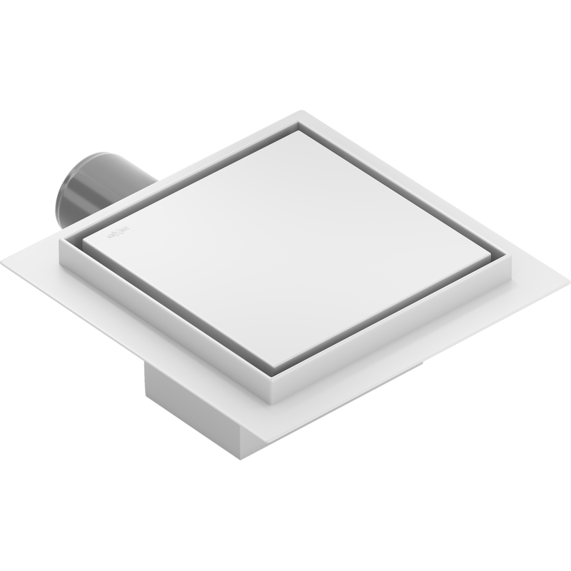 Mexen Flat-Q M13 podlahový vpust štvorcový 15 x 15 cm, biely - 1210015