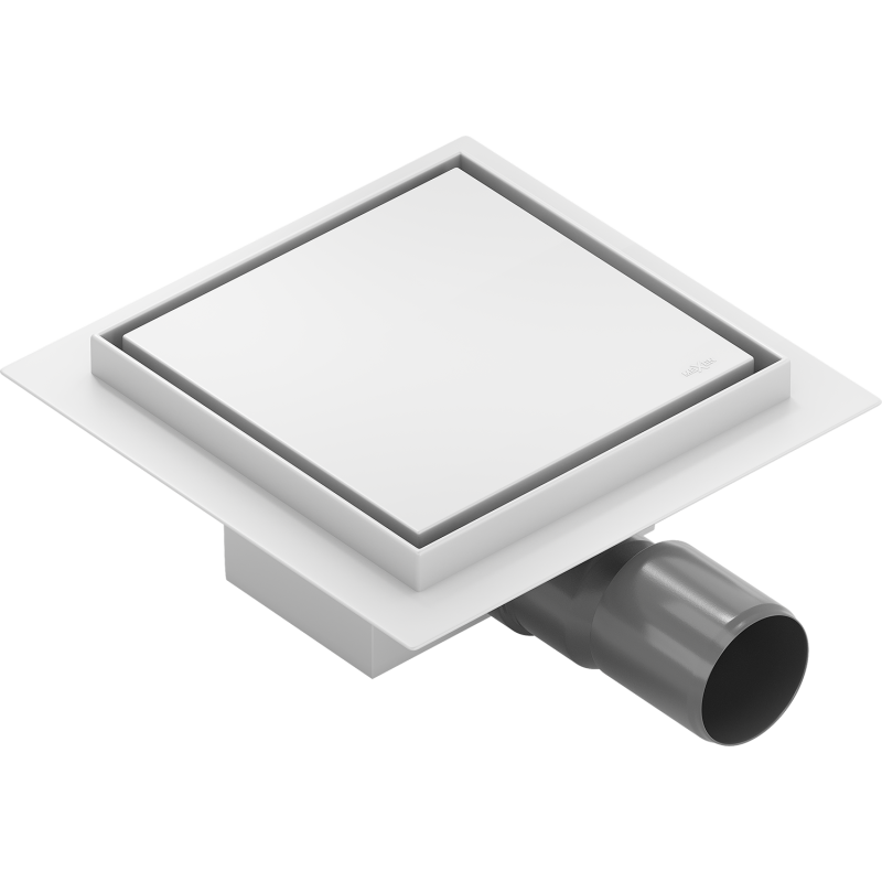 Mexen Flat-Q M13 podlahový vpust štvorcový 15 x 15 cm, biely - 1210015