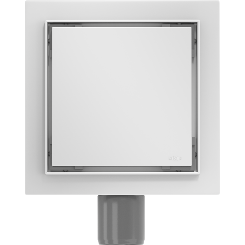 Mexen Flat-Q M13 podlahový vpust štvorcový 15 x 15 cm, biely - 1210015