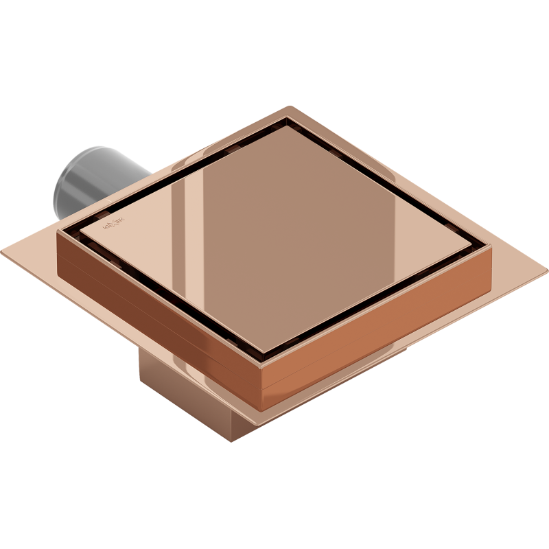 Mexen Flat-Q M13 podlahový vpust štvorcový 12 x 12 cm, ružové zlato - 1610012