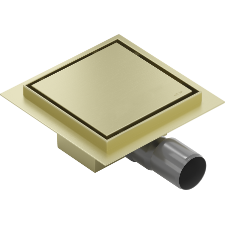 Mexen Flat-Q M13 podlahový vpust štvorcový 12 x 12 cm, zlatý kartáčovaný - 1A10012