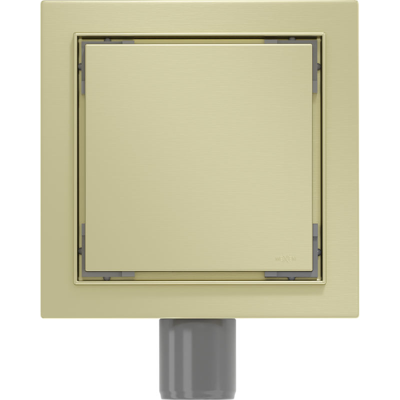 Mexen Flat-Q M13 podlahový vpust štvorcový 12 x 12 cm, zlatý kartáčovaný - 1A10012