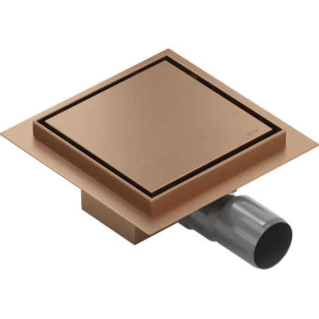 Mexen Flat-Q M13 podlahová vpust štvorcová 12 x 12 cm, kefovaná meď - 1C10012