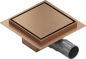 Mexen Flat-Q M13 podlahová vpust štvorcová 12 x 12 cm, kefovaná meď - 1C10012