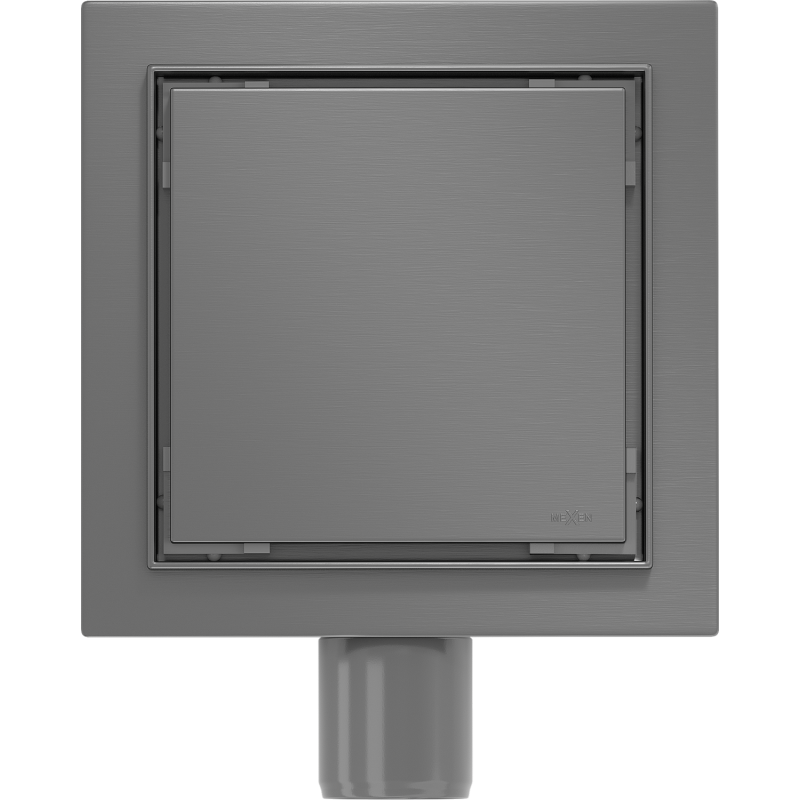 Mexen Flat-Q M13 podlahový štvorcový vpust 12 x 12 cm, kartáčovaný gun gray - 1E10012