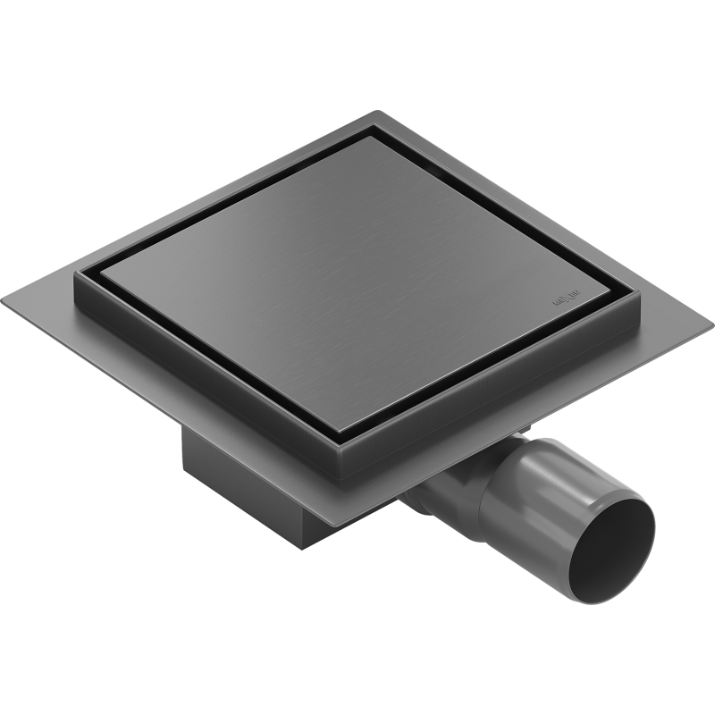 Mexen Flat-Q M13 podlahový štvorcový vpust 12 x 12 cm, kartáčovaný gun gray - 1E10012