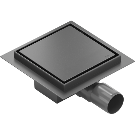 Mexen Flat-Q M13 podlahový štvorcový vpust 12 x 12 cm, kartáčovaný gun gray - 1E10012