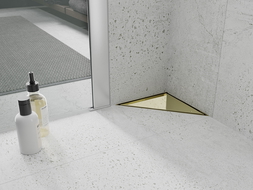 Mexen Flat-T M13 podlahový vpust trojuholníkový 20 x 20 cm, zlatý - 1510320