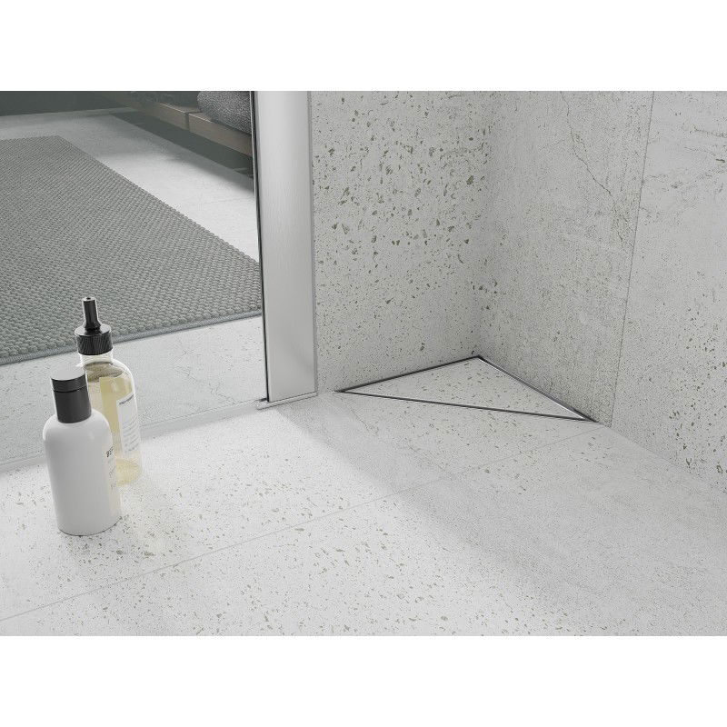 Mexen Flat-T M13 podlahový vpust trojuholníkový 20 x 20 cm, inox - 1010320