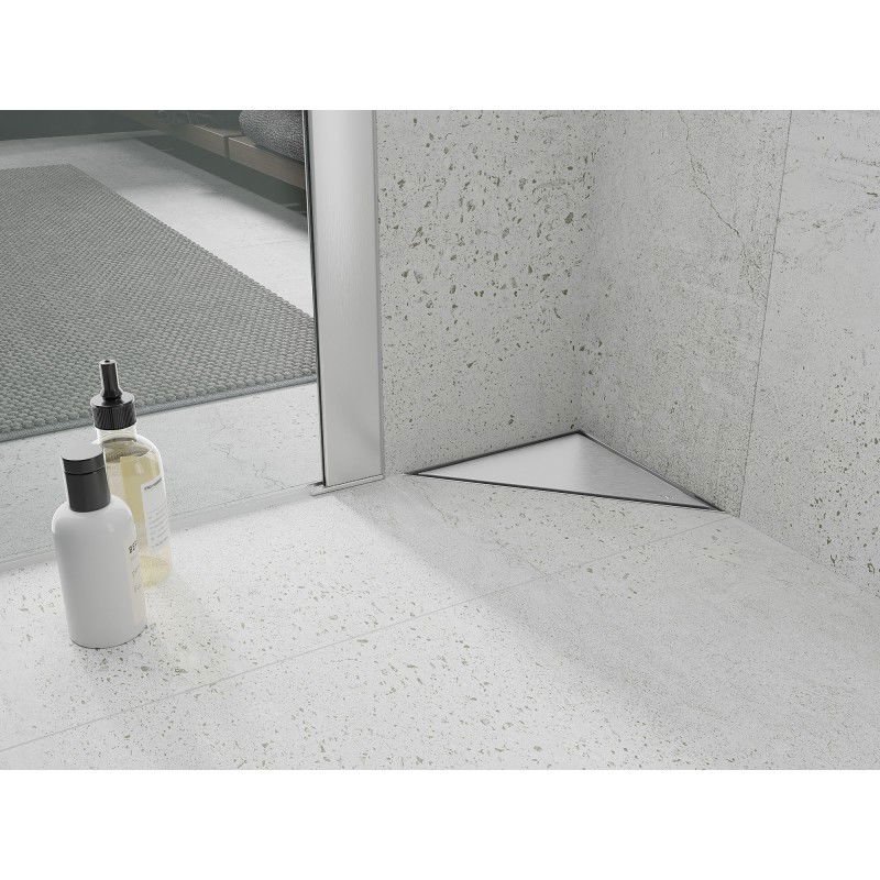 Mexen Flat-T M13 podlahový vpust trojuholníkový 20 x 20 cm, inox - 1010320