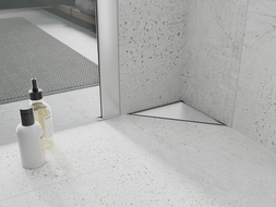 Mexen Flat-T M13 podlahový vpust trojuholníkový 20 x 20 cm, inox - 1010320