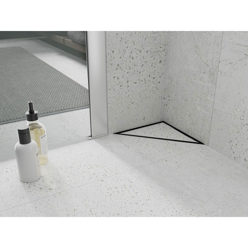 Mexen Flat-T M13 podlahový vpust trojuholníkový 20 x 20 cm, čierny - 1710320