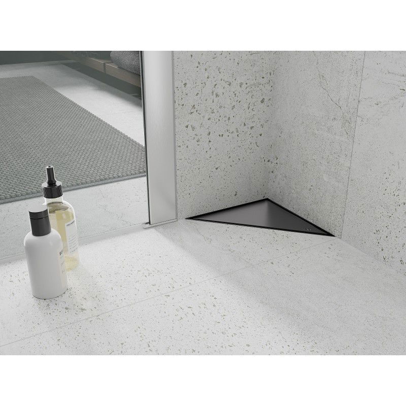 Mexen Flat-T M13 podlahový vpust trojuholníkový 20 x 20 cm, čierny - 1710320