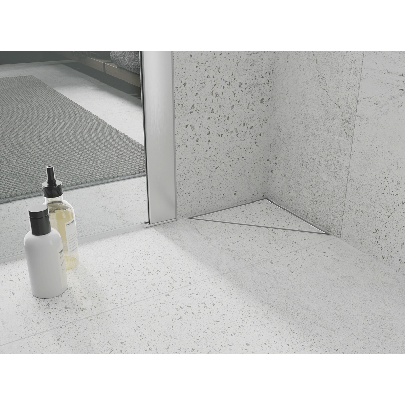 Mexen Flat-T M13 trojuholníková podlahová vpust 20 x 20 cm, biela - 1210320