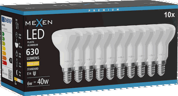 Mexen Nova 10x Žiarovka LED E14, R50, 6W, Teplá - 3000K, 630 lm - L103-E14-0630-01x10