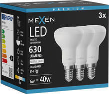Mexen Nova 3x LED žiarovka E14, R50, 6W, Neutrálna - 4000K, 630 lm - L103-E14-0640-01x03