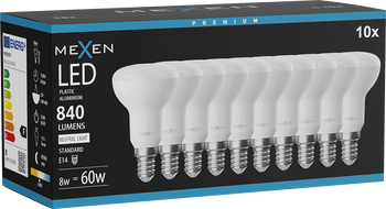 Mexen Nova 10x LED žiarovka E14, R50, 8W, Neutrálna - 4000K, 840 lm - L103-E14-0840-01x10