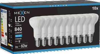 Mexen Nova 10x LED žiarovka E14, R50, 8W, Studená - 6500K, 840 lm - L103-E14-0865-01x10