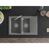 Mexen Gaspar granitový drez 1,5-komorový s odkvapkávacou plochou 737 x 475 mm, šedý, sifón chróm - 6507731505-71