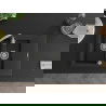Mexen Gaspar granitový 1,5-komorový drez s krátkym odkvapkávačom 737 x 475 mm, čierna/strieborná metalik - 6507731505-73