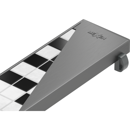 Mexen Flat M13 maskovacia mriežka 2v1 pre líniový odtok 80 cm, guľová šedá kartáčovaná - 1E19080