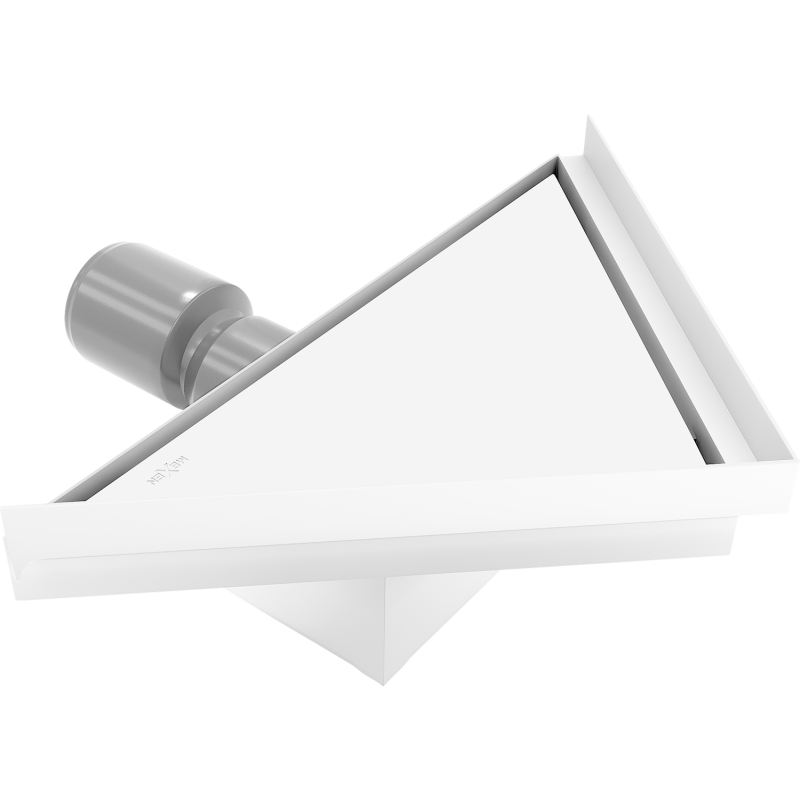 Mexen Flat-T M13 trojuholníková podlahová vpust 20 x 20 cm, biela - 1210320