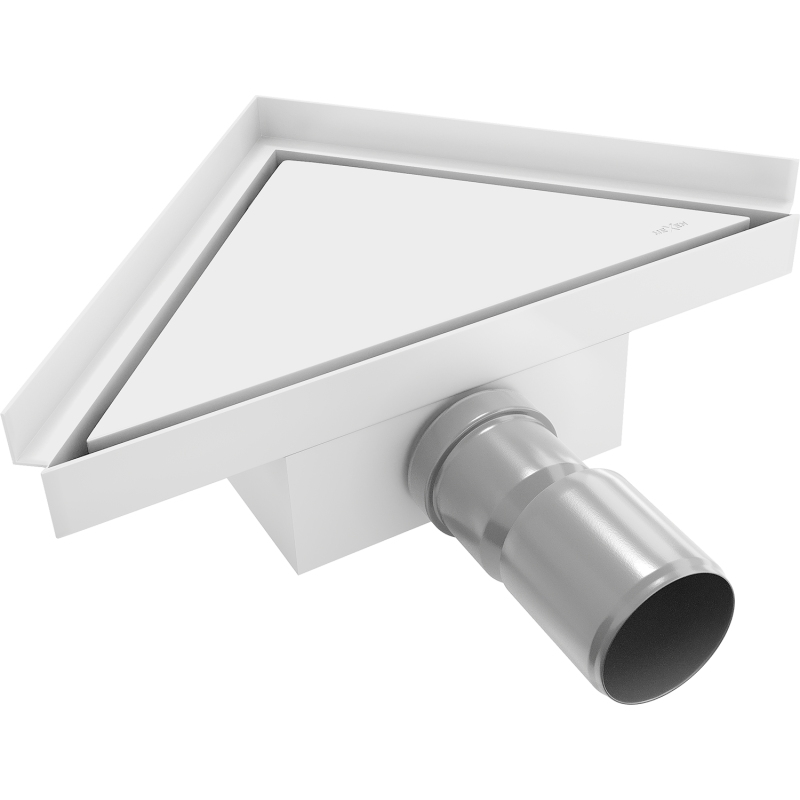 Mexen Flat-T M13 trojuholníková podlahová vpust 20 x 20 cm, biela - 1210320