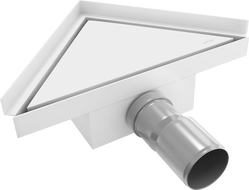 Mexen Flat-T M13 trojuholníková podlahová vpust 20 x 20 cm, biela - 1210320