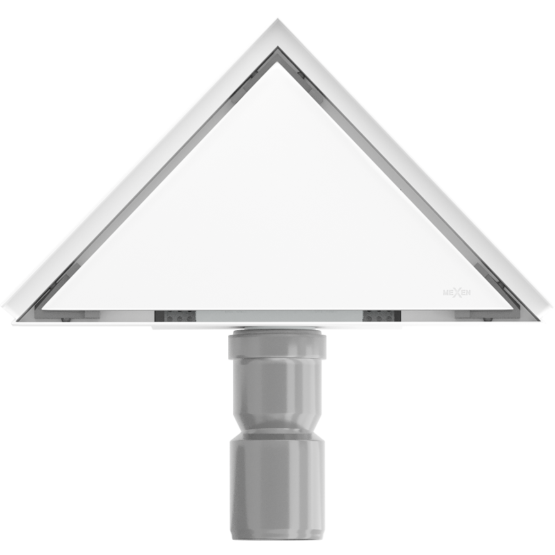 Mexen Flat-T M13 trojuholníková podlahová vpust 20 x 20 cm, biela - 1210320